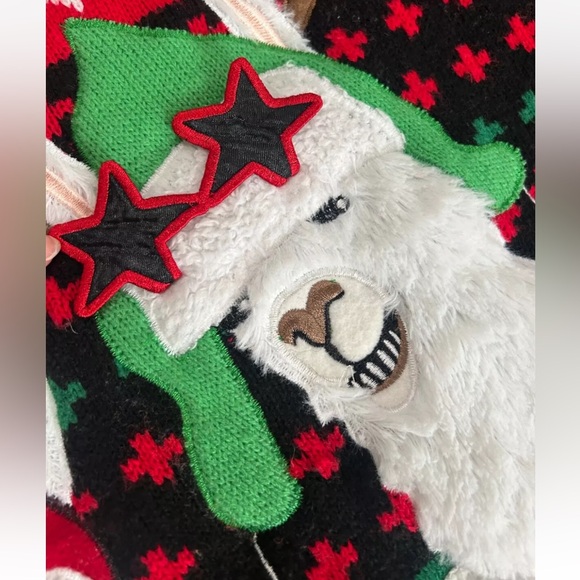 HOLIDAY TIME FUNNY LLAMA FRIENDS KNIT CHRISY SWEATER SIZE 14-16 - Picture 5 of 8